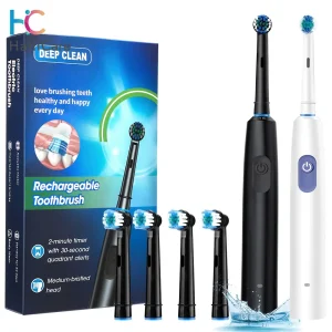 Smart Rechargeable Electric Toothbrush with 4 Heads