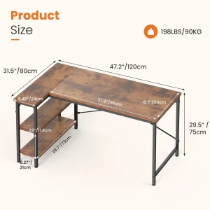 L Shaped Desk 47 Inch Computer Desk Gaming Furniture