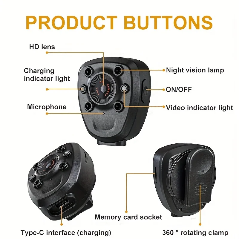 Mini Body Camera 1080P HD with Night Vision & 32GB - Image 3