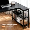 L Shaped Desk 47 Inch Computer Desk Gaming Furniture - Thumbnail Image 2