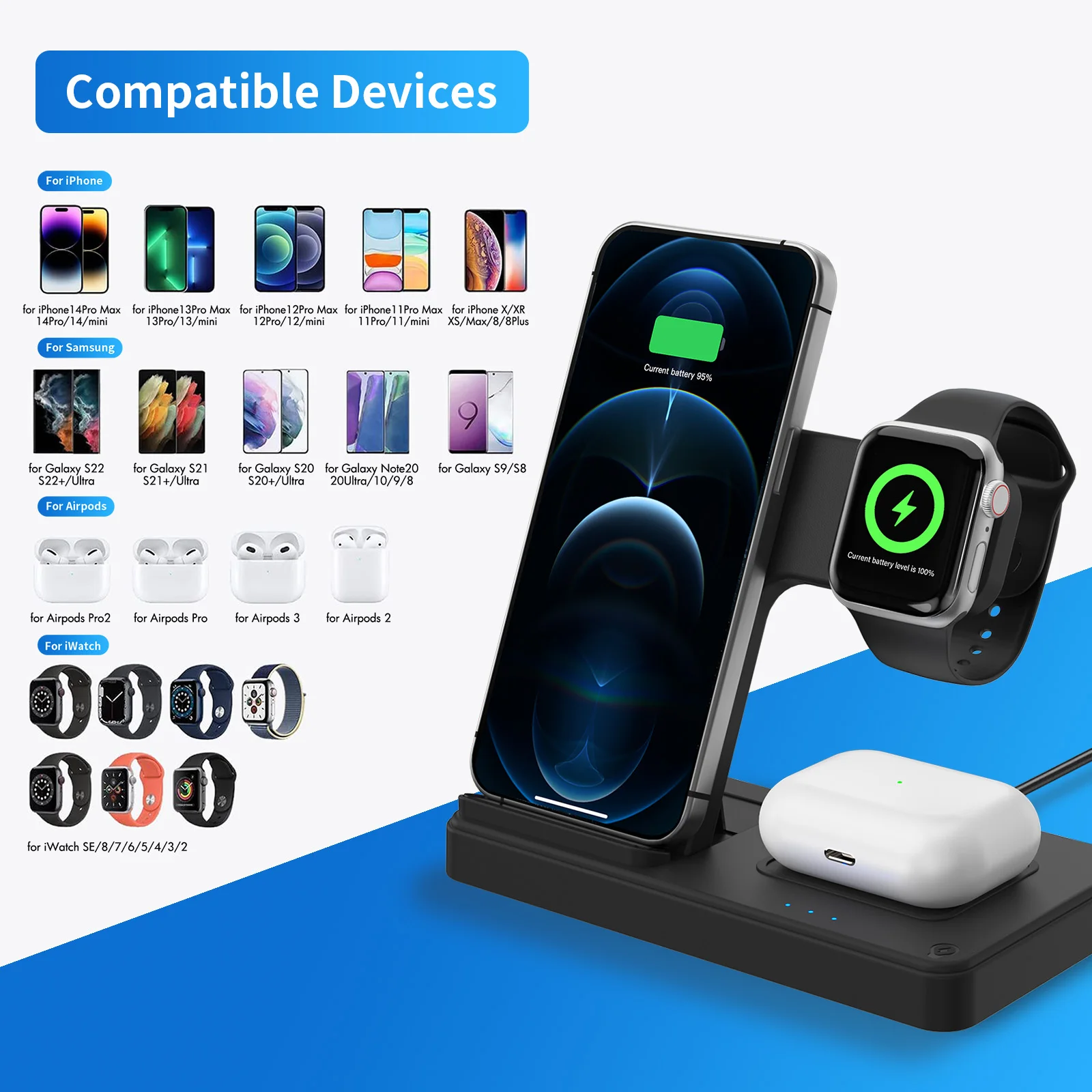 3-in-1 Wireless Charging Station for iPhone & Watch - Image 4