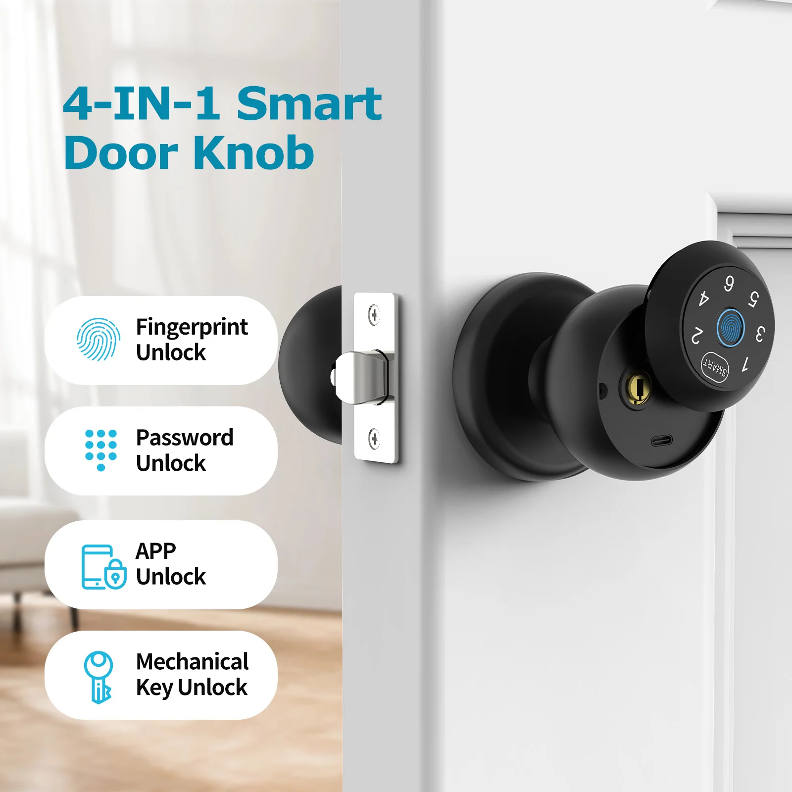 Fingerprint Smart Door Lock with App & Keypad - Image 1