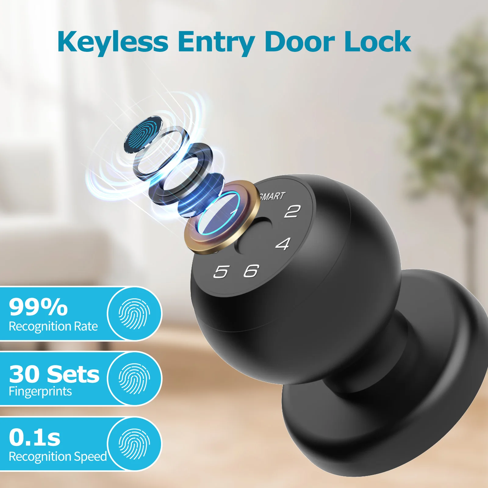 Fingerprint Smart Door Lock with App & Keypad - Image 2